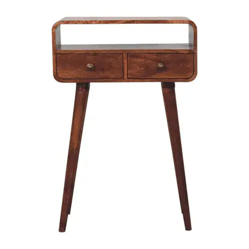 Artisan Furniture Mini Curved Honey Caramel Console Table - Artisan Furniture - Flyclothing LLC