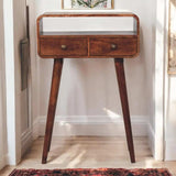 Artisan Furniture Mini Curved Honey Caramel Console Table - Artisan Furniture - Flyclothing LLC