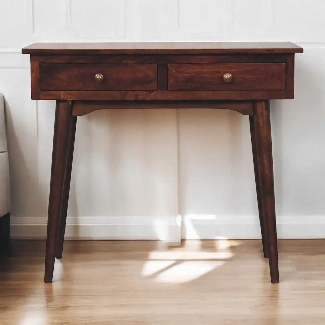 California Walnut Hallway 2 Drawer Console Table - Artisan Furniture - Flyclothing LLC