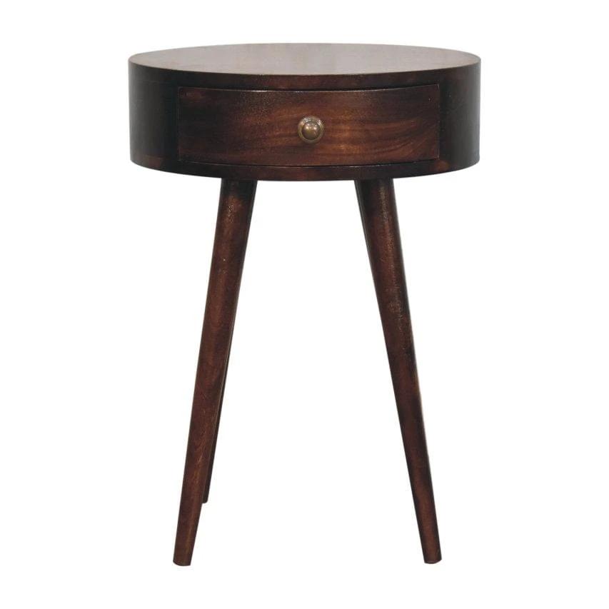 Artisan Furniture Nordic California Walnut Circular Shaped Bedside - Artisan Furniture