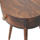 Artisan Furniture Nordic California Walnut Circular Shaped Bedside - Artisan Furniture - Flyclothing LLC
