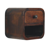 Extra Mini Curved Chestnut Bedside with Open Slot - Artisan Furniture - Flyclothing LLC