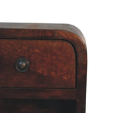 Extra Mini Curved Chestnut Bedside with Open Slot - Artisan Furniture - Flyclothing LLC