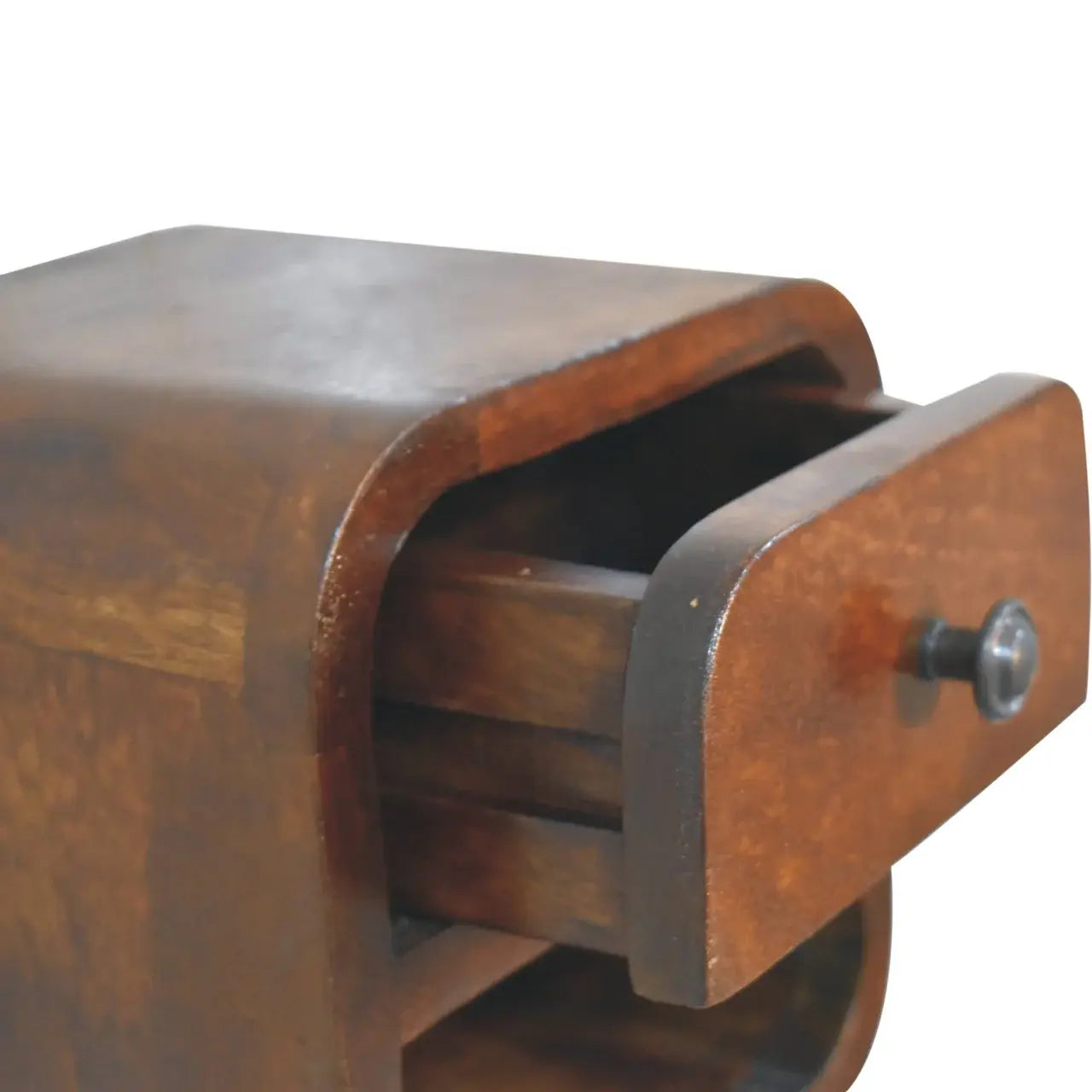 Extra Mini Curved Chestnut Bedside with Open Slot - Artisan Furniture - Flyclothing LLC