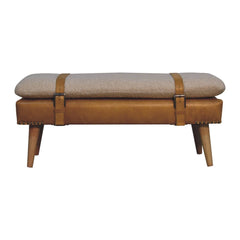 Artisan Boucl Buffalo Hide Tan Leather Bench - Artisan Furniture