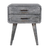 Artisan Furniture Sandblasted Ash Curved Bedside - Artisan Furniture - Flyclothing LLC