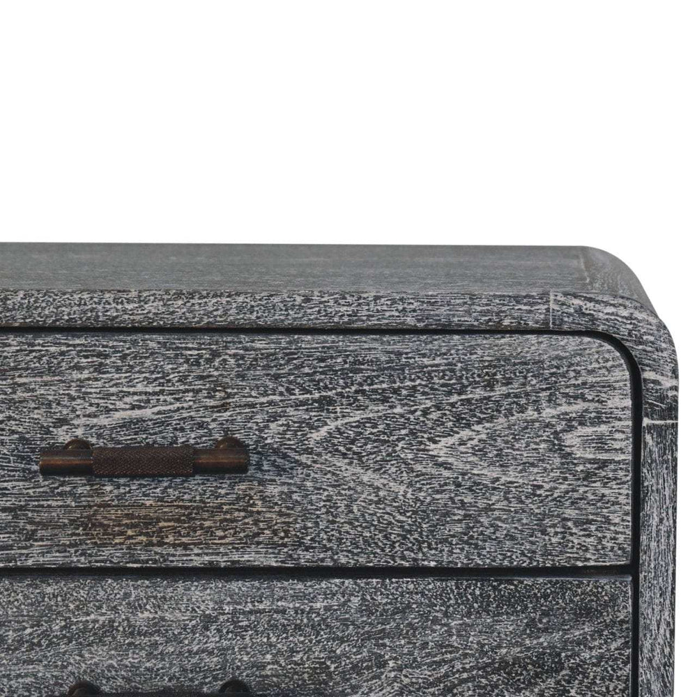 Artisan Furniture Sandblasted Ash Curved Bedside - Artisan Furniture - Flyclothing LLC