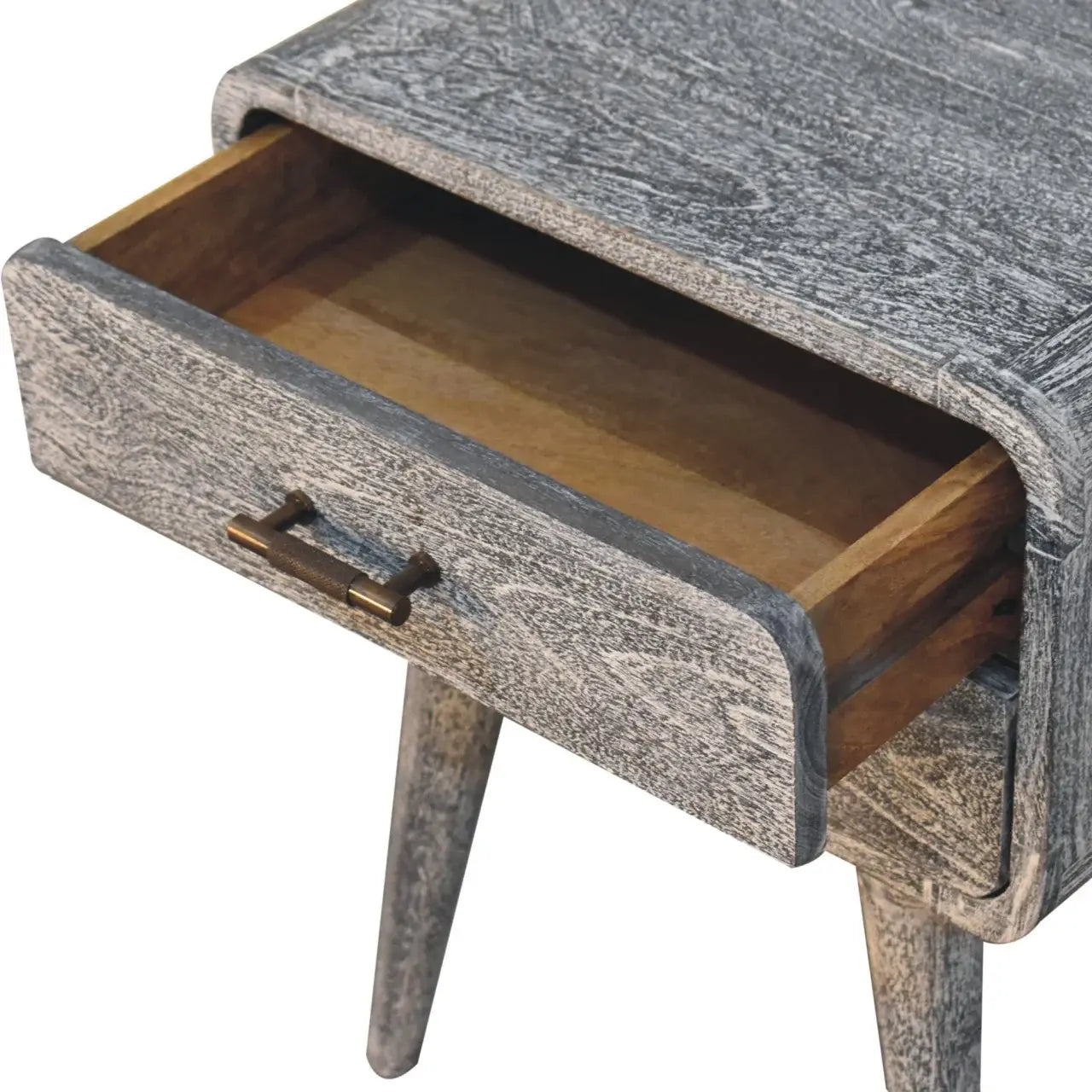 Artisan Furniture Sandblasted Ash Curved Bedside - Artisan Furniture - Flyclothing LLC