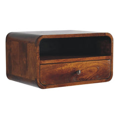 Artisan Large Chestnut Curve Upper Slot Floating Bedside - Artisan Furniture