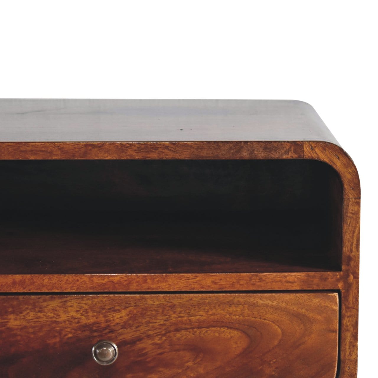 Artisan Large Chestnut Curve Upper Slot Floating Bedside - Artisan Furniture