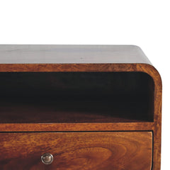 Artisan Large Chestnut Curve Upper Slot Floating Bedside - Artisan Furniture