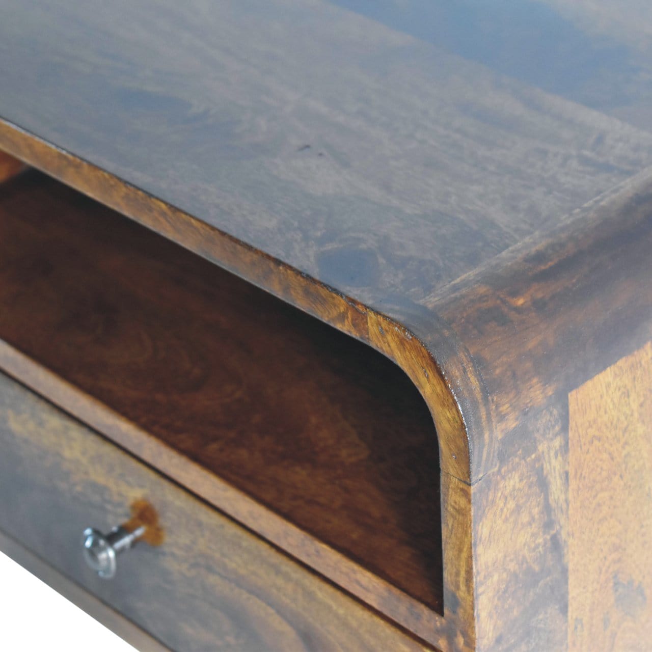 Artisan Large Chestnut Curve Upper Slot Floating Bedside - Artisan Furniture
