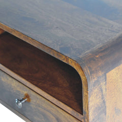 Artisan Large Chestnut Curve Upper Slot Floating Bedside - Artisan Furniture