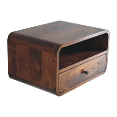Artisan Large Chestnut Curve Upper Slot Floating Bedside - Artisan Furniture