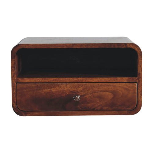 Artisan Large Chestnut Curve Upper Slot Floating Bedside - Artisan Furniture - Flyclothing LLC