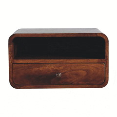 Artisan Large Chestnut Curve Upper Slot Floating Bedside - Artisan Furniture
