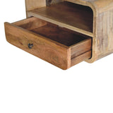 Artisan Large Oak-ish Curve Upper Slot Floating Bedside - Artisan Furniture - Flyclothing LLC