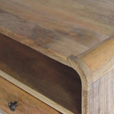 Artisan Large Oak-ish Curve Upper Slot Floating Bedside - Artisan Furniture - Flyclothing LLC