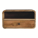 Artisan Large Oak-ish Curve Upper Slot Floating Bedside - Artisan Furniture - Flyclothing LLC