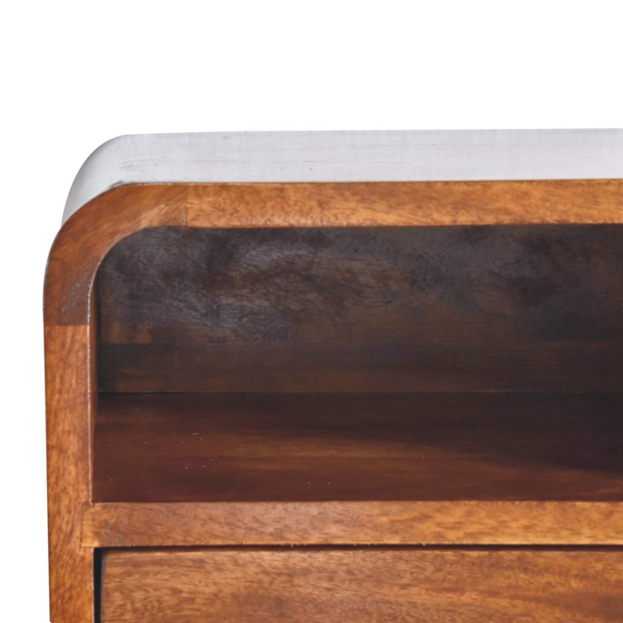 Artisan Extra Mini Wall Mounted Curved Chestnut Bedside with Open Slot - Artisan Furniture - Flyclothing LLC