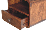 Artisan Extra Mini Wall Mounted Curved Chestnut Bedside with Open Slot - Artisan Furniture - Flyclothing LLC