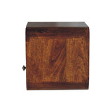 Artisan Extra Mini Wall Mounted Curved Chestnut Bedside with Open Slot - Artisan Furniture - Flyclothing LLC