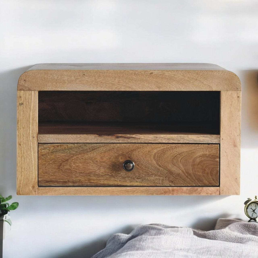 Artisan Chunky Oak-ish Floating Bedside - Artisan Furniture - Flyclothing LLC