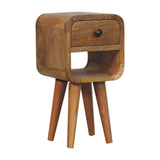 Artisan Furniture Extra Mini Oak-ish Curve Lower Bedside - Artisan Furniture - Flyclothing LLC