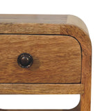 Artisan Furniture Extra Mini Oak-ish Curve Lower Bedside - Artisan Furniture - Flyclothing LLC