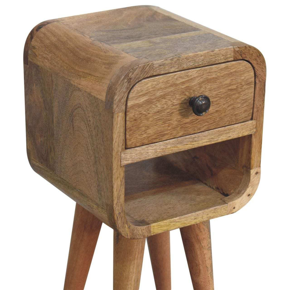 Artisan Furniture Extra Mini Oak-ish Curve Lower Bedside - Artisan Furniture - Flyclothing LLC