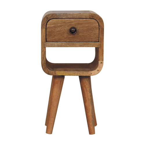 Artisan Furniture Extra Mini Oak-ish Curve Lower Bedside - Artisan Furniture - Flyclothing LLC