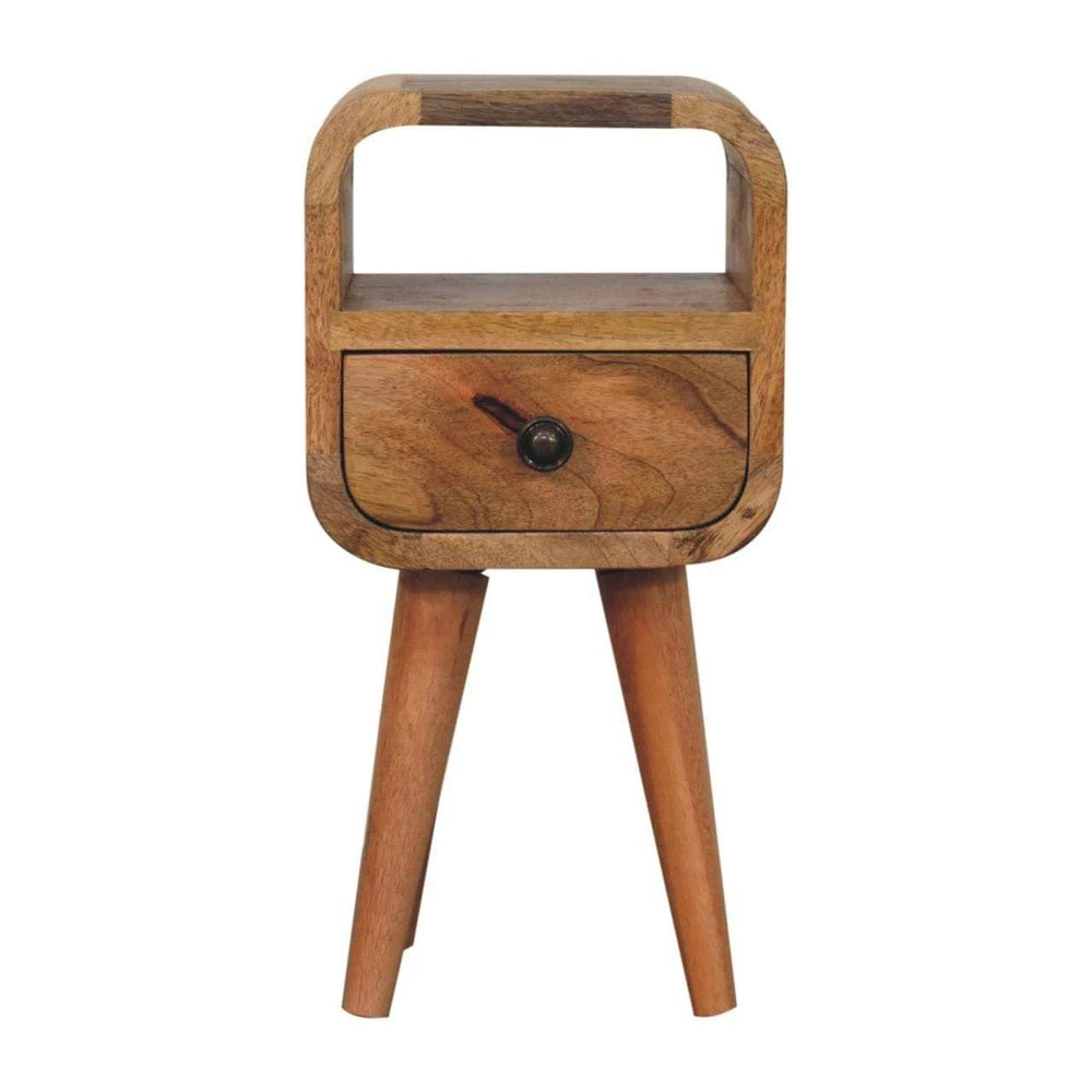 Extra Mini Oakish Curve Open Slot Bedside - Artisan Furniture - Flyclothing LLC