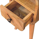 Extra Mini Oakish Curve Open Slot Bedside - Artisan Furniture - Flyclothing LLC