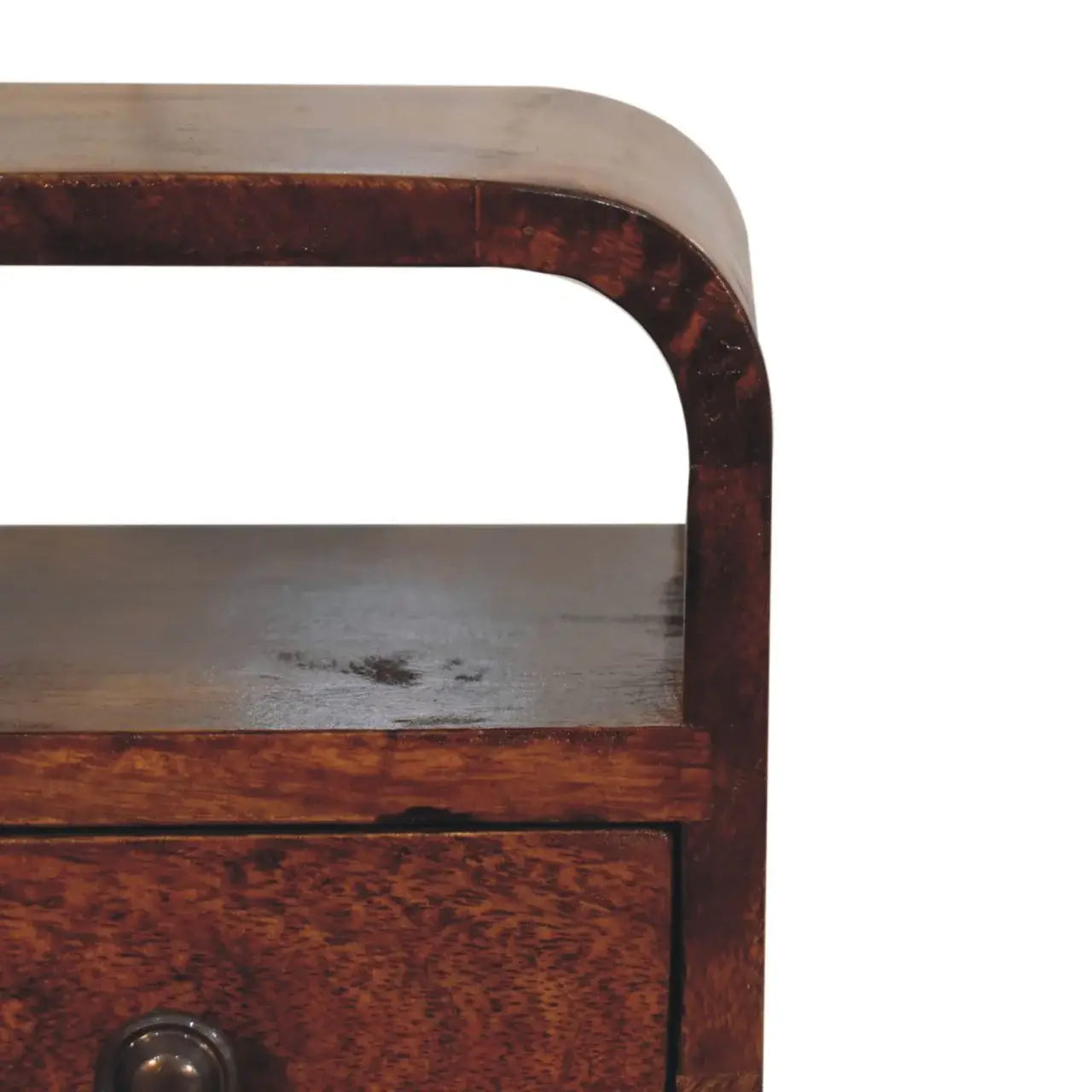 Extra Mini Chestnut Curve Open Slot Bedside - Artisan Furniture - Flyclothing LLC
