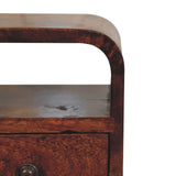 Extra Mini Chestnut Curve Open Slot Bedside - Artisan Furniture - Flyclothing LLC
