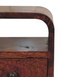 Extra Mini Chestnut Curve Open Slot Bedside - Artisan Furniture - Flyclothing LLC