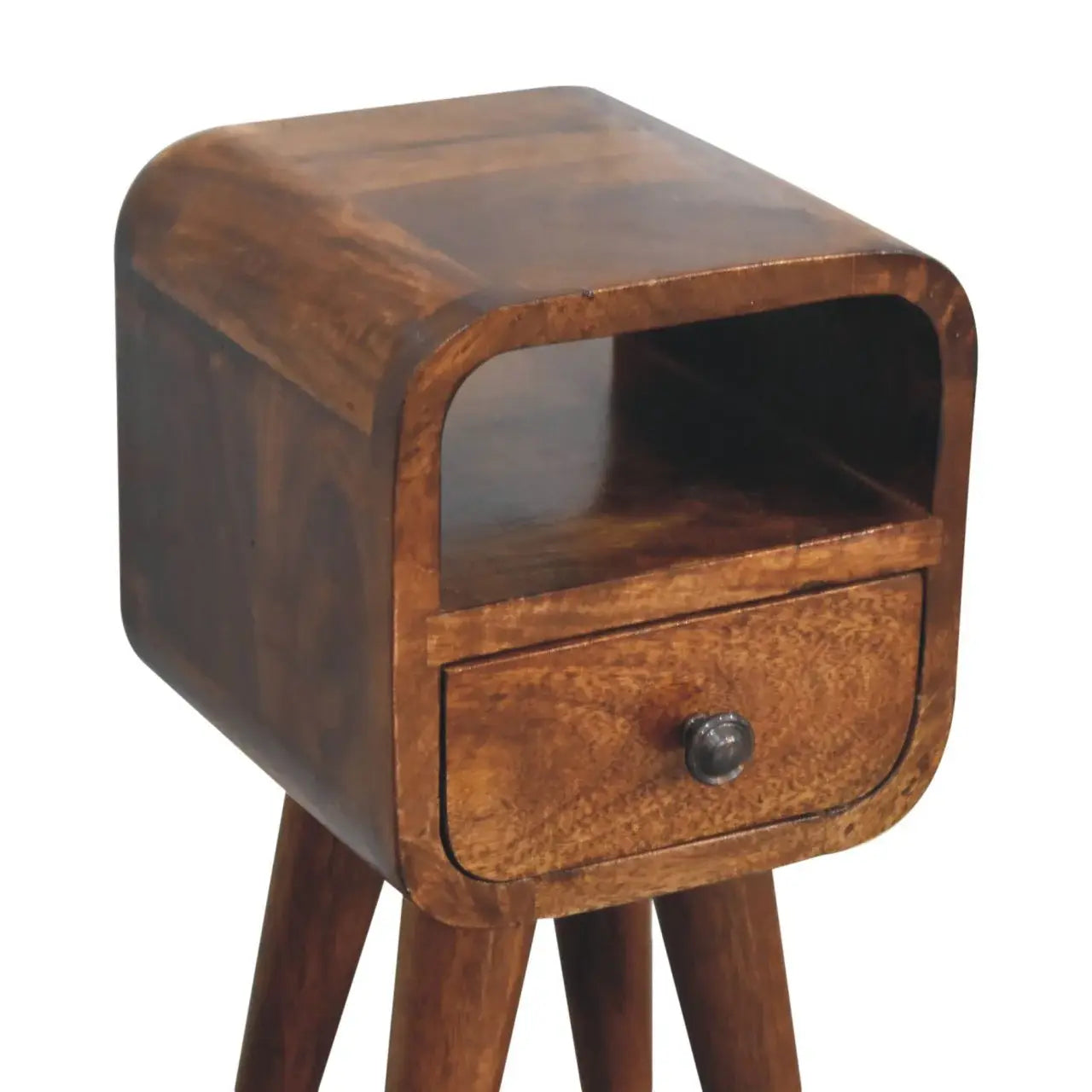 Extra Mini Chestnut Curve Open Slot Bedside - Artisan Furniture - Flyclothing LLC
