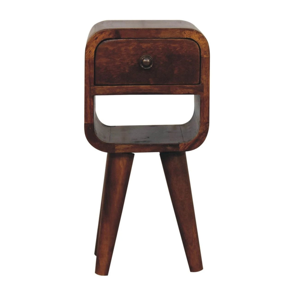 Extra Mini Chestnut Curve Lower Bedside - Artisan Furniture