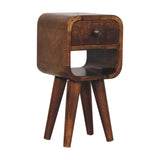 Extra Mini Chestnut Curve Lower Bedside - Artisan Furniture