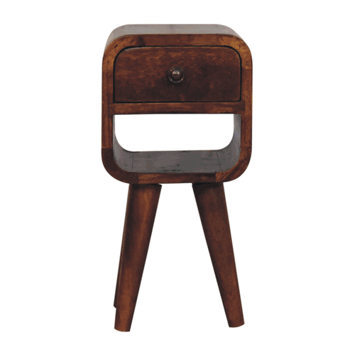 Extra Mini Chestnut Curve Lower Bedside - Artisan Furniture - Flyclothing LLC