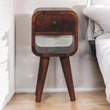 Extra Mini Chestnut Curve Lower Bedside - Artisan Furniture - Flyclothing LLC