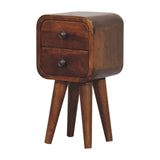 Extra Mini Curved Chestnut Bedside - Artisan Furniture - Flyclothing LLC