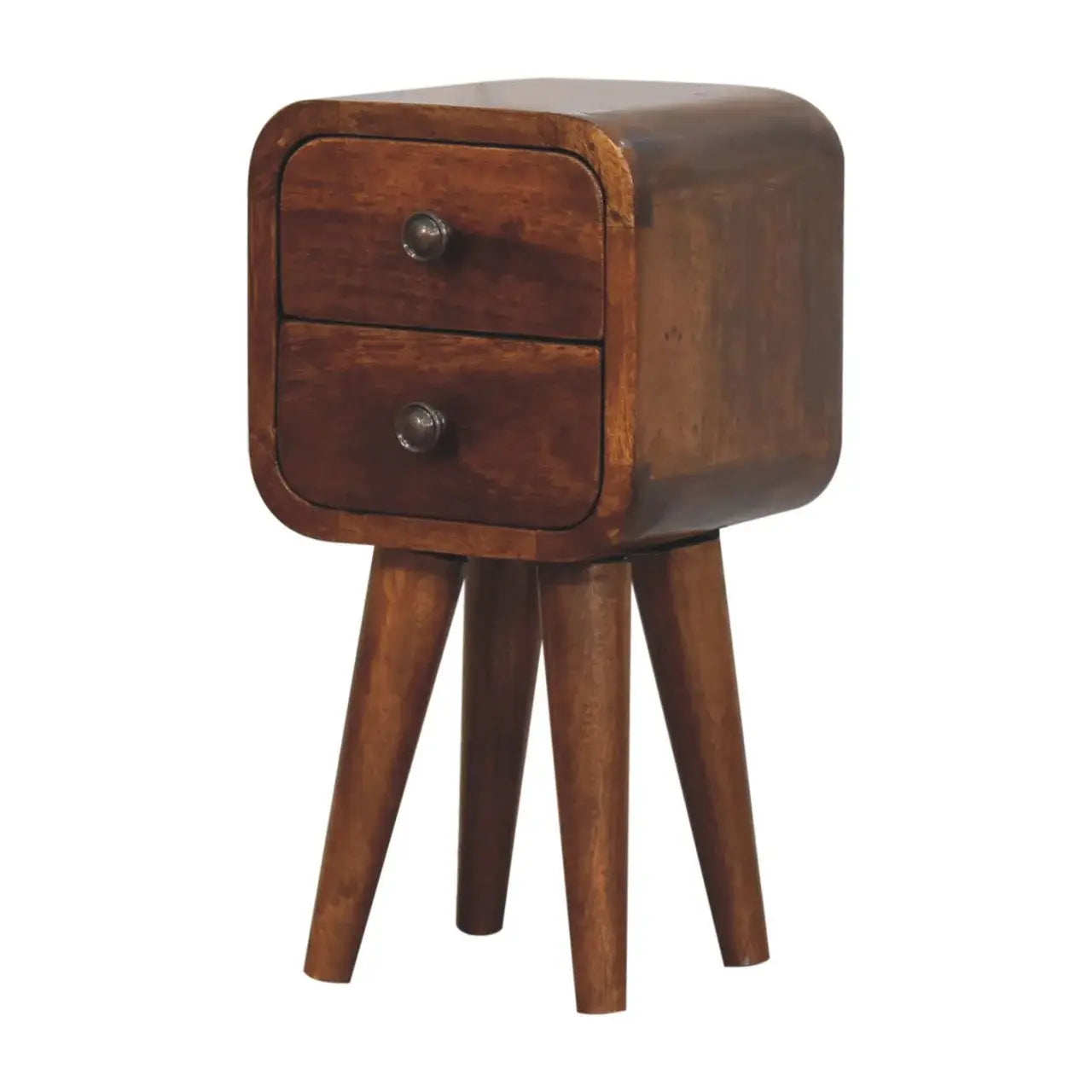 Extra Mini Curved Chestnut Bedside - Artisan Furniture - Flyclothing LLC