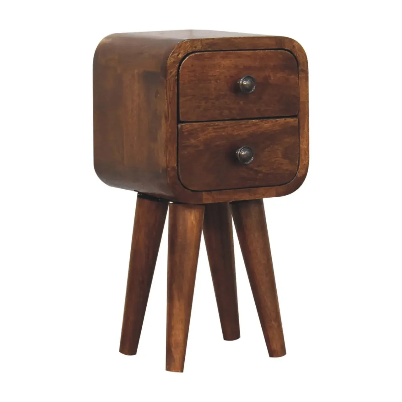 Extra Mini Curved Chestnut Bedside - Artisan Furniture - Flyclothing LLC