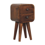 Extra Mini Curved Chestnut Bedside - Artisan Furniture - Flyclothing LLC