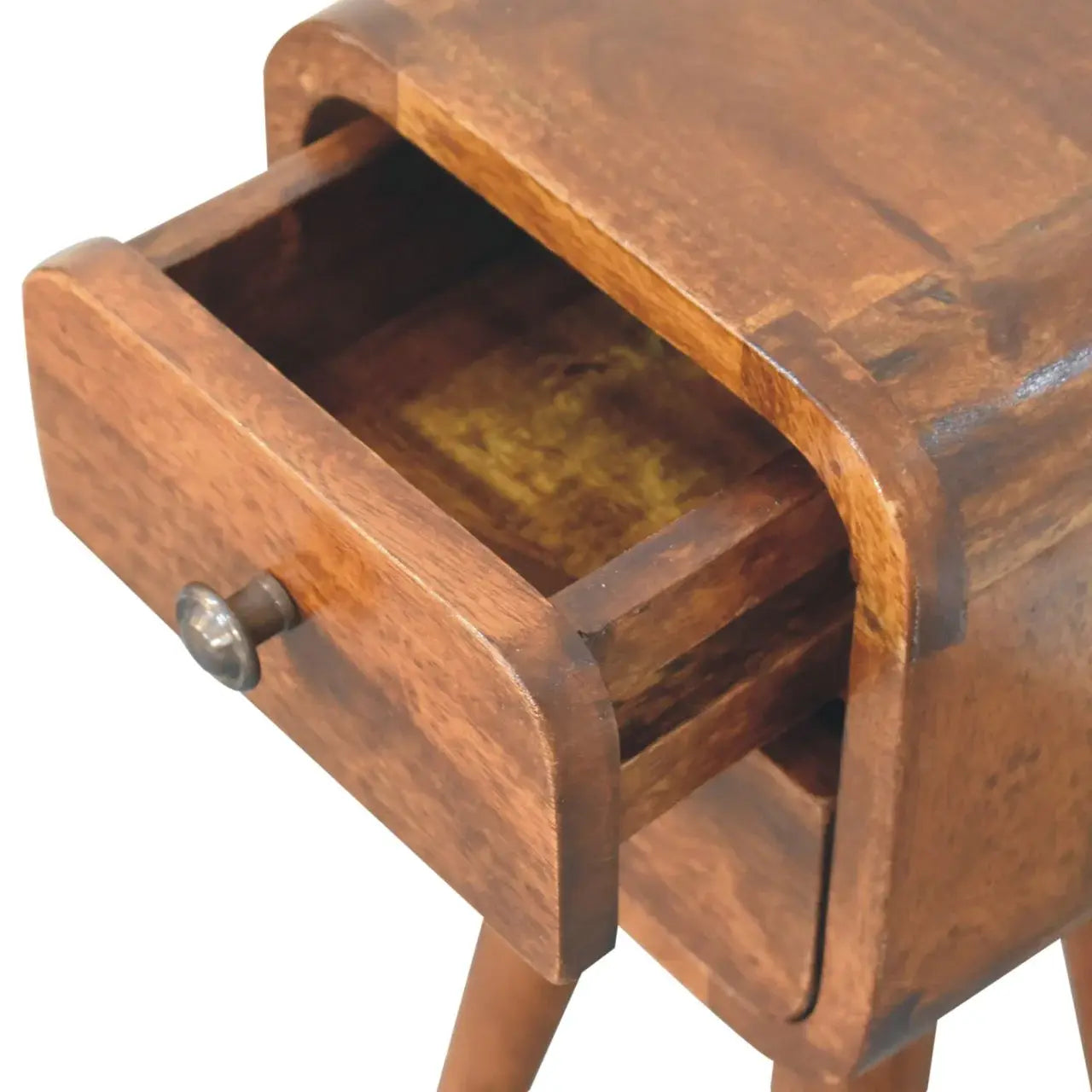 Extra Mini Curved Chestnut Bedside - Artisan Furniture - Flyclothing LLC
