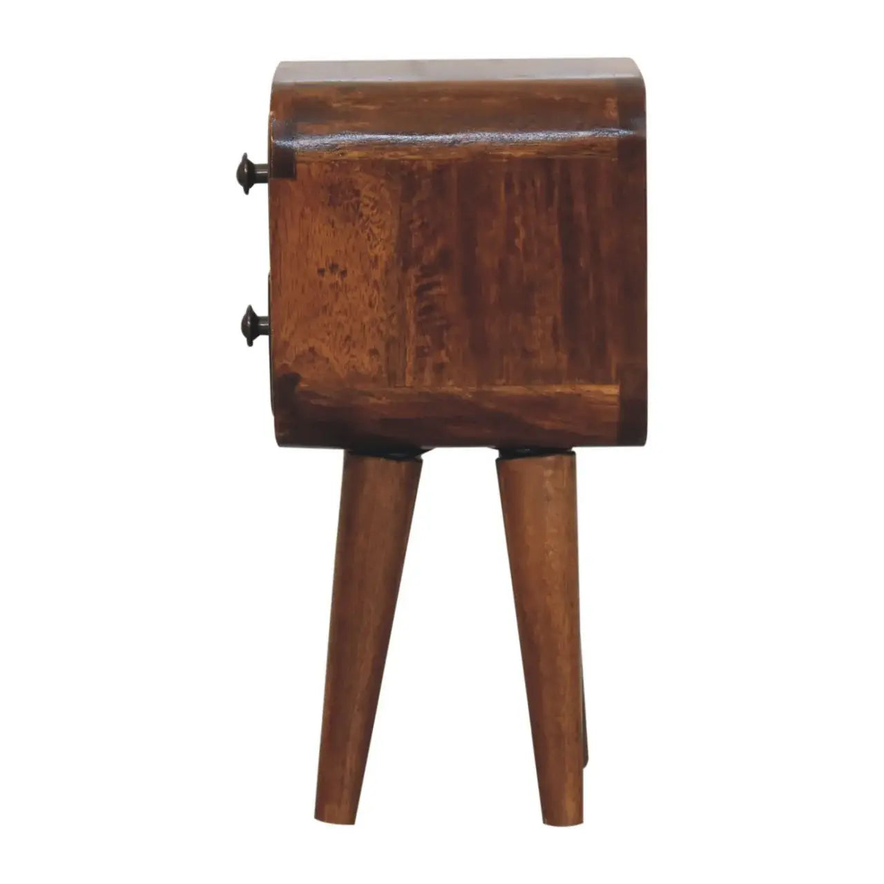 Extra Mini Curved Chestnut Bedside - Artisan Furniture - Flyclothing LLC