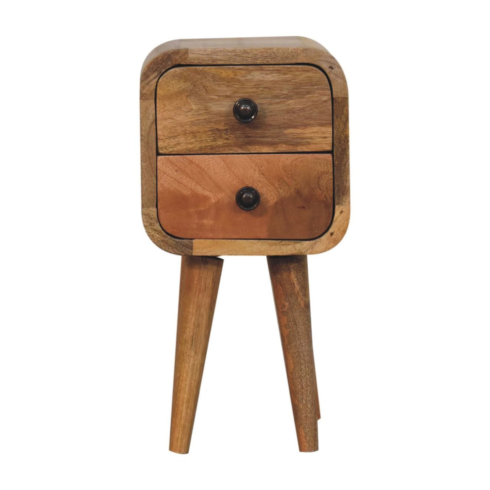 Artisan Furniture Extra Mini Curved Oak-ish Bedside - Artisan Furniture