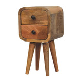 Artisan Furniture Extra Mini Curved Oak-ish Bedside - Artisan Furniture - Flyclothing LLC