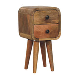 Artisan Furniture Extra Mini Curved Oak-ish Bedside - Artisan Furniture